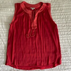 SweetGrey Women’s Sleeveless Red Silky Shirt Medium